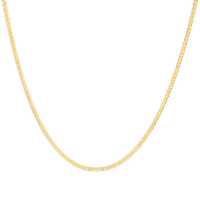 Bids.com Unisex Solid 14K Yellow Gold 2.8mm Imperial Herringbone Chain Necklace - 18" Inches Necklaces White Smoke Yellow.Gold / 18
