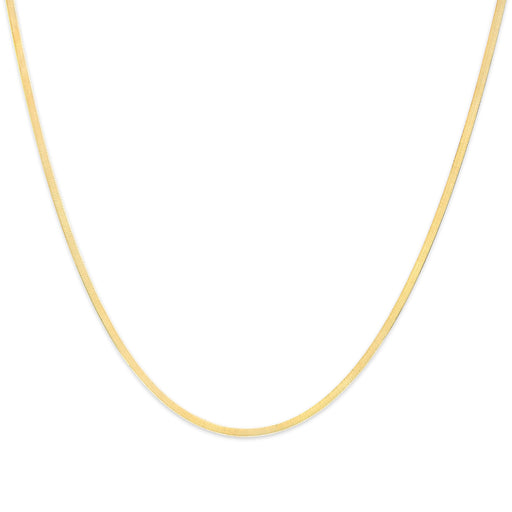 Bids.com Unisex Solid 14K Yellow Gold 2.8mm Imperial Herringbone Chain Necklace - 18" Inches Necklaces White Smoke Yellow.Gold / 18