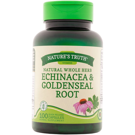 Nature's Truth Nature's Truth Whole Herb Echinacea & Goldenseal Root Capsules Vitamins & Supplements White Smoke