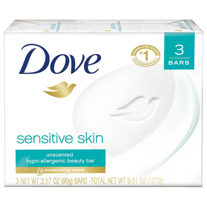 Dove Dove Beauty Bar for Sensitive Skin - 3.17 oz (3 Count) - Fragrance Free Bath & Body White Smoke