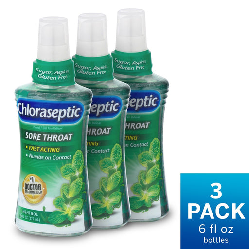 Chloraseptic Chloraseptic Sore Throat Relief Spray - Menthol Flavor, 6 fl oz Medicine & Drugs White Smoke
