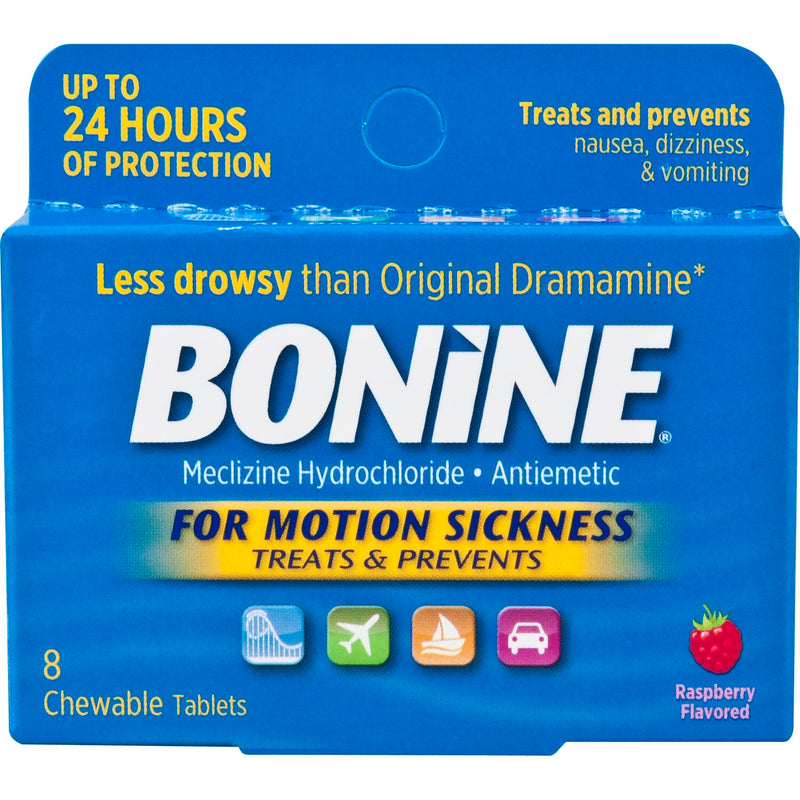 Bonine Bonine  Raspberry Flavored  Meclizine Hci 8  Chewable Tablets Health & Beauty Royal Blue