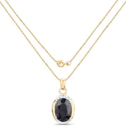 Bids.com 7.50 Carat Genuine Black Sapphire .925 Sterling Silver Pendant Pendants White Smoke