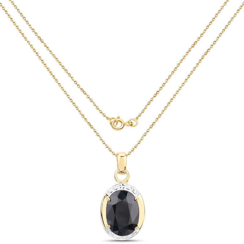 Bids.com 7.50 Carat Genuine Black Sapphire .925 Sterling Silver Pendant Pendants White Smoke