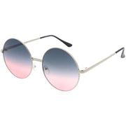zeroUV Oversize Vintage Inspired Metal Round Circle Sunglasses 8370 Sunglasses White Smoke Gold Brown,Black Lavender,Silver Green,Gold Gradient,Silver Gradient,Gold Green,Black Smoke,Black Green,Gold Smoke,Silver Pink,Silver / Lavender Pink
