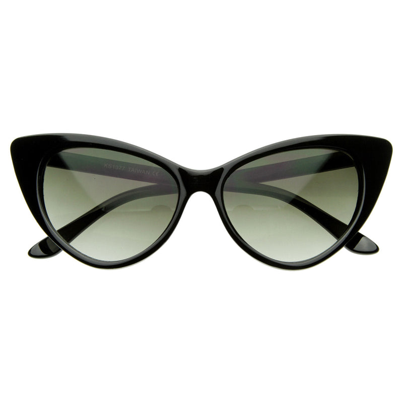 zeroUV Womens Fashion Hot Tip Pointed Vintage Cat Eye Sunglasses 8371 Sunglasses White Smoke Black Gradient,Crazy Tortoise,White Gradient,Yellow Tortoise,Red Tortoise,Red,Creme,Havana,Light Pink,Dark Tortoise,Black Smoke