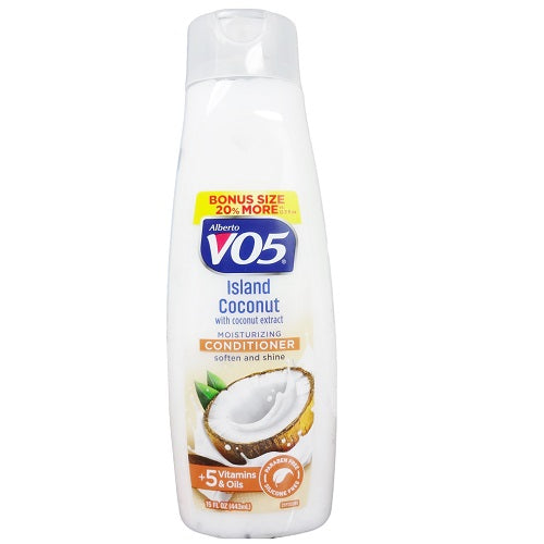 Alberto VO5 VO5 Island Coconut Moisturizing Conditioner with 5 Essential Vitamins, 15 oz Conditioners White Smoke