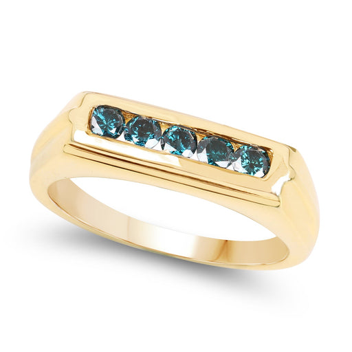 Bids.com 14K Yellow Gold Plated 0.40 Carat Genuine Blue Diamond .925 Sterling Silver Ring Rings White Smoke size 9.00,size 6.00,size 7.00,size 8.00