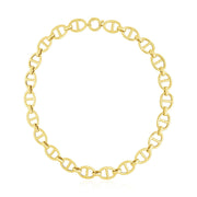 Bids.com 14k Yellow Gold High Polish Oval Mariner Link Necklace (13.8mm) Necklaces White Smoke 18.5 / Yellow Gold