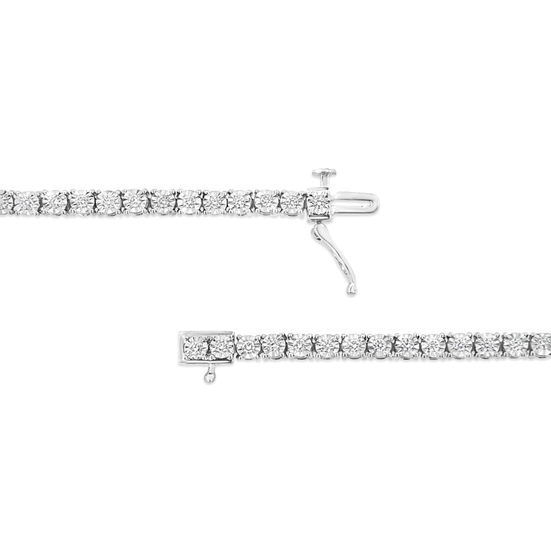 Bids.com 14K White Gold 3.0 Cttw Lab Grown Diamond Illusion-Set Miracle Plate Tennis Bracelet (F-G Color, VS1-VS2 Clarity) - Size 7.25" Bracelets White Smoke White.Gold / 7.25