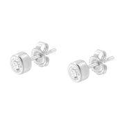 Bids.com 10K White Gold 0.30 Cttw Round Brilliant-Cut Near Colorless Diamond Bezel-Set Stud Earrings (H-I Color, I1-I2 Clarity) Earrings White Smoke Yellow.Gold,White.Gold,10k Rose Gold