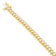 Bids.com 18K Yellow Gold Round Cut Diamond Spiral Link Bracelet (2.00 cttw, I-J Color, I1-I2 Clarity) Bracelets White Smoke Yellow.Gold / 7
