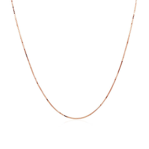 Bids.com 14k Rose Gold Classic Box Chain 0.6mm Necklaces White Smoke 16 / Rose Gold,17 / Rose Gold,18 / Rose Gold,20 / Rose Gold,24 / Rose Gold