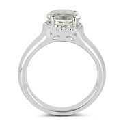 Bids.com 1.87 Carat Genuine Green Amethyst and White Topaz .925 Sterling Silver Ring Rings White Smoke size 6.00,Size 9.00,size 7.00,size 8.00,Size 5.00,size 9.00,size 5.00