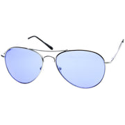 zeroUV Retro Metal Color Tinted Lens Aviator Sunglasses 8405 59mm Sunglasses White Smoke Red,Orange,Pink,Purple,Blue,Yellow,Green