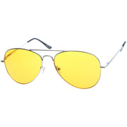 zeroUV Retro Metal Color Tinted Lens Aviator Sunglasses 8405 59mm Sunglasses White Smoke Red,Orange,Pink,Purple,Blue,Yellow,Green