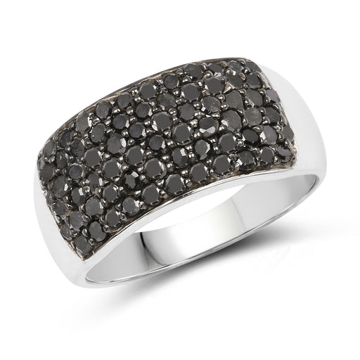 Bids.com 1.21 Carat Genuine Black Diamond .925 Sterling Silver Ring Rings White Smoke size 7.00,size 6.00,size 8.00,size 9.00
