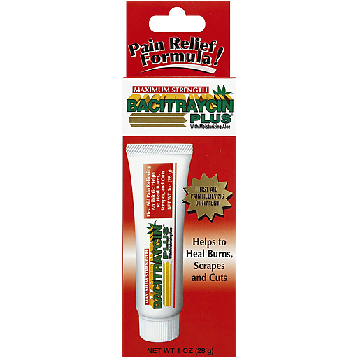 Bacitraycin Plus Bacitraycin Plus Maximum Strength First Aid Pain Reliever  1 Oz First Aid Firebrick