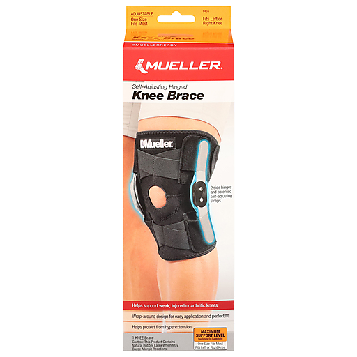 Mueller Mueller Adjustable Hinged Knee Brace, Model 6455 One Size Black Supports & Braces White Smoke