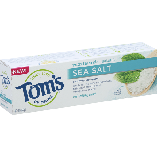 Tom's of Maine Tom's of Maine Toothpaste, Anticavity, Sea Salt, Refreshing Mint Toothpaste White Smoke