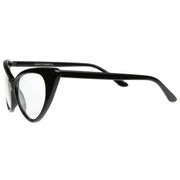 zeroUV 1950's Vintage Mod Fashion Cat Eye Clear Lens Glasses 8435 Glasses White Smoke Black,Tortoise,White,Red,Brown,Yellow Tortoise,Havana,Brown Fade,Black-Clear