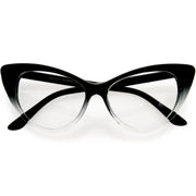 zeroUV 1950's Vintage Mod Fashion Cat Eye Clear Lens Glasses 8435 Glasses Lavender Black,Tortoise,White,Red,Brown,Yellow Tortoise,Havana,Brown Fade,Black-Clear