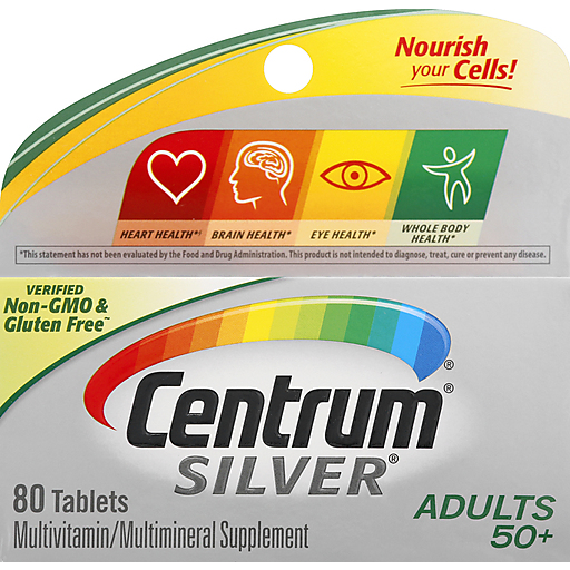 Centrum Centrum Silver Multivitamin/Multimineral, Adults 50+, Tablets Vitamins & Supplements Gray