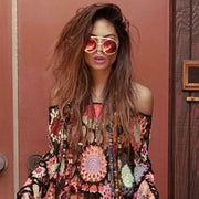 zeroUV Retro Round Steampunk Mirrored Lens Flip Up Sunglasses 8966 Sunglasses Sienna Gold Orange,Silver Fire,Black Fire,Silver Ice,Gold Midnight,Gold Purple,Gold Ice,Black Ice,Black Midnight,Gold Rainbow,Black Rainbow