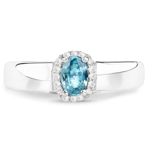 Bids.com 0.68 Carat Genuine Blue Zircon and White Zircon .925 Sterling Silver Ring Rings White Smoke size 5.00,size 9.00,size 6.00,size 7.00,size 8.00
