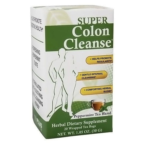 Health Plus , (Health Plus) Health Tea Super Colon Cleanse Peppermint 20 Bags Tea & Infusions Light Gray
