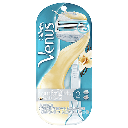 Gillette Gillette Venus Comfort Glide Vanilla Crème Razor And 2 Cartridges Razors & Razor Blades White Smoke