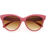 zeroUV High Pointed Tip Inset Frame Oversize Cat Eye Sunglasses 8462 Sunglasses White Smoke Pink / Amber