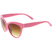 zeroUV High Pointed Tip Inset Frame Oversize Cat Eye Sunglasses 8462 Sunglasses White Smoke Shiny Black,Tortoise,Creme,Red,Yellow Tortoise,Grey Tortoise,Crazy Tortoise,Brown,Gold Tortoise,Green,Matte Black,Purple Stripe,White Amber,Blue / Lavender,Pink / Amber