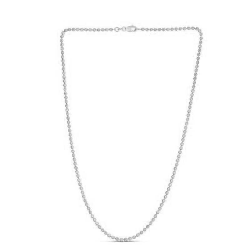 Bids.com Moon Cut Bead Chain in 14k White Gold (2.50 mm) Necklaces White Smoke 16 / White Gold,18 / White Gold,20 / White Gold,24 / White Gold