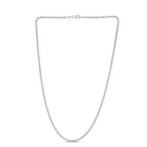 Bids.com Moon Cut Bead Chain in 14k White Gold (2.50 mm) Necklaces White Smoke 16 / White Gold,18 / White Gold,20 / White Gold,24 / White Gold