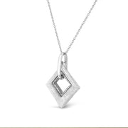 Bids.com .925 Sterling Silver Pave-Set Diamond Accent Kite Shape 18" Pendant Necklace (I-J Color, I1-I2 Clarity) Necklaces White Smoke White.Sterling Silver / 18