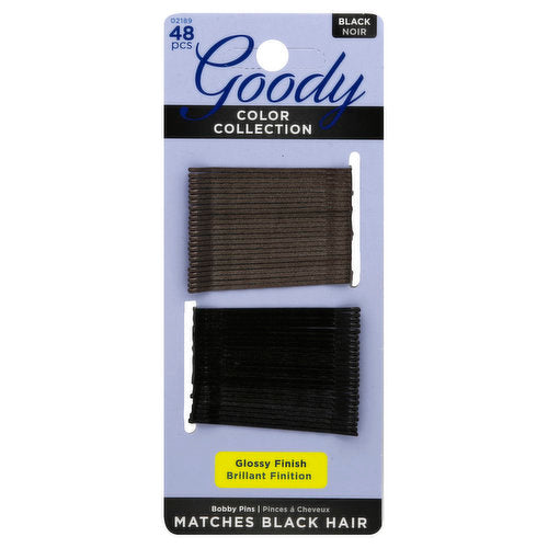 Goody Goody Color Collection Bobby Pins, Black, Glossy Finish Hair Care Black