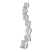 Bids.com 10K White Gold 1 cttw Diamond Snake Curved Pendant Necklace (H-I, I1-I2) Necklaces White Smoke White.Gold / 18