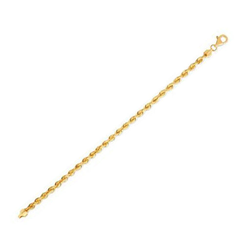 Bids.com Silk Rope Chain Bracelet in 14k Yellow Gold  (4.30 mm) Bracelets White Smoke 8 / Yellow Gold