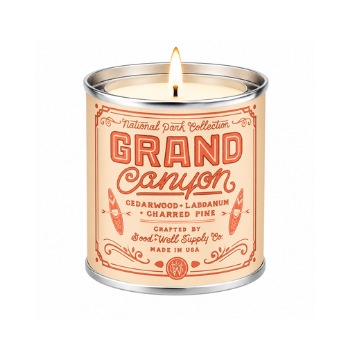 Good & Well Supply Co Grand Canyon National Park Candle Candles White Smoke Half Pint / 8oz / Cotton Wick,Pint / 14oz / Cotton Wick