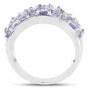 Bids.com 2.52 Carat Genuine Tanzanite .925 Sterling Silver Ring Rings White Smoke size 6.00,size 7.00,size 8.00,size 9.00