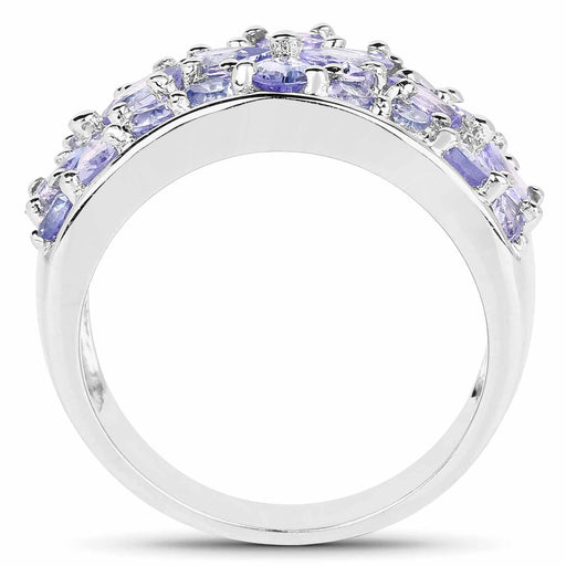 Bids.com 2.52 Carat Genuine Tanzanite .925 Sterling Silver Ring Rings White Smoke size 6.00,size 7.00,size 8.00,size 9.00
