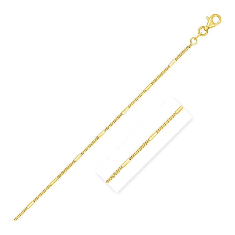 Bids.com Diamond Cut Bar Links Pendant Chain in 14k Yellow Gold (1.3mm) Necklaces White Smoke 16 / Yellow Gold,18 / Yellow Gold,20 / Yellow Gold
