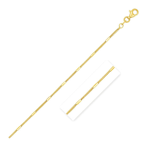 Bids.com Diamond Cut Bar Links Pendant Chain in 14k Yellow Gold (1.3mm) Necklaces White Smoke 16 / Yellow Gold,18 / Yellow Gold,20 / Yellow Gold