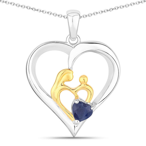 Bids.com 0.50 Carat Genuine Blue Sapphire .925 Sterling Silver Pendant Pendants White Smoke size 18.00
