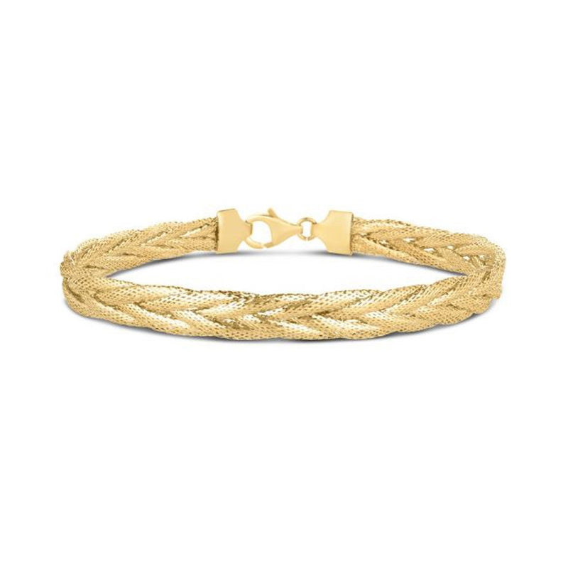 Bids.com 14k Yellow Gold Rapunzel Woven Bracelet (6.00 mm) Bracelets White Smoke 7.25 / Yellow Gold