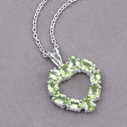 Bids.com 1.70 Carat Genuine Peridot .925 Sterling Silver Pendant Pendants Dark Gray size 18.00