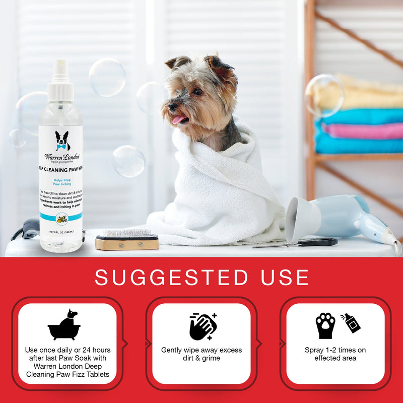 Warren London Deep Cleaning Paw Spray for Dogs Spa Product White Smoke