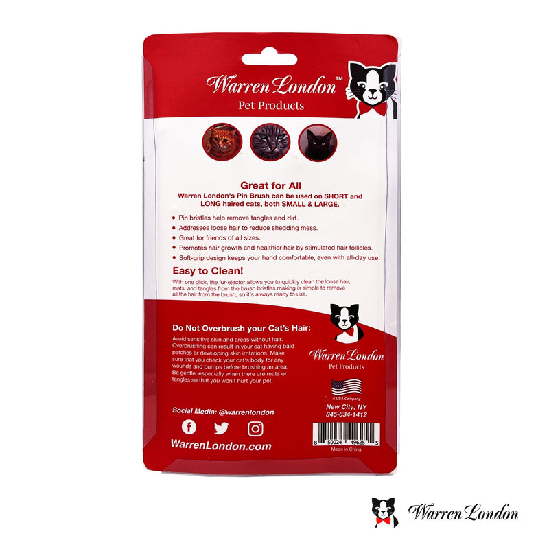 Warren London Cat De-Tangling Pin Brush Cat Supplies White Smoke