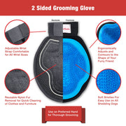 Warren London 2 in 1 Pet Grooming Glove for Dogs & Cats - Double Sided Pet Grooming Supplies White Smoke